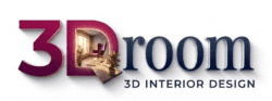 Logotipo oficial de 3DRoom, estudio especializado en infografías 3D y renderizado arquitectónico