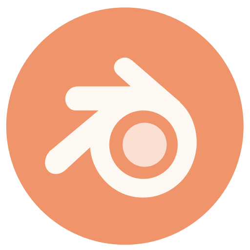 Logotipo de Blender para modelado 3D en la sección de preguntas frecuentes sobre infografías 3D de 3DRoom